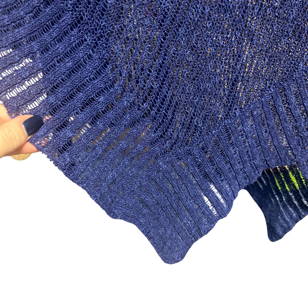 Eileen Fisher Linen Cotton Blend Blue Sweater Size Medium - Picture 5 of 8